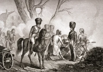 Napoleon (1769-1821) in Montereau-sur-Yonne am 18. Februar 1814